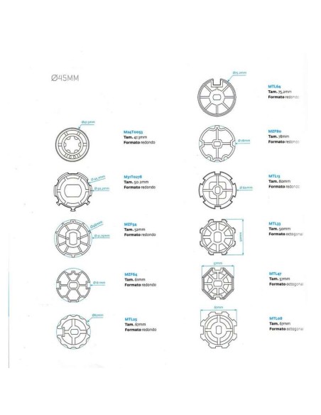 Motor Tubular Mecánico 45mm con finales de carrera incorporados
